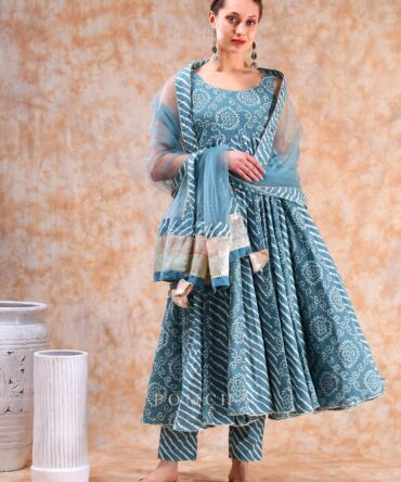 Powder Blue Anarkali Set