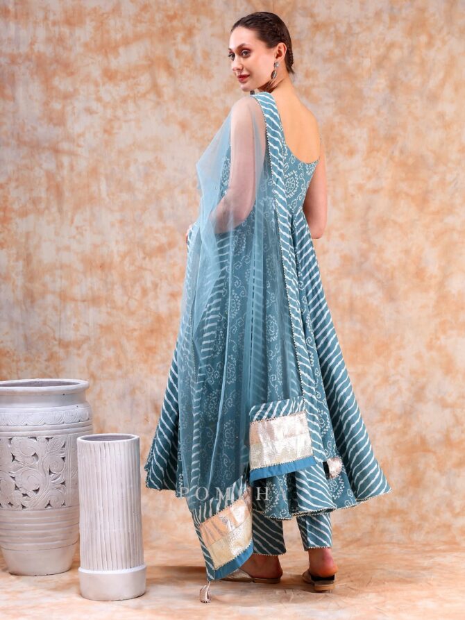Powder Blue Anarkali Set - Image 3