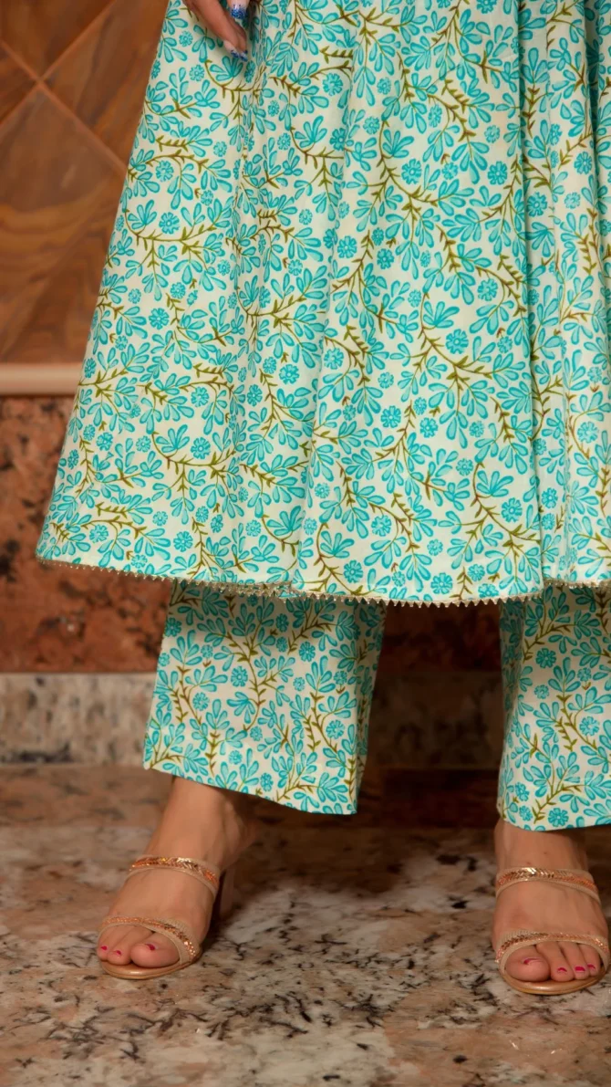 Blue Cotton Angrakha Set - Image 4